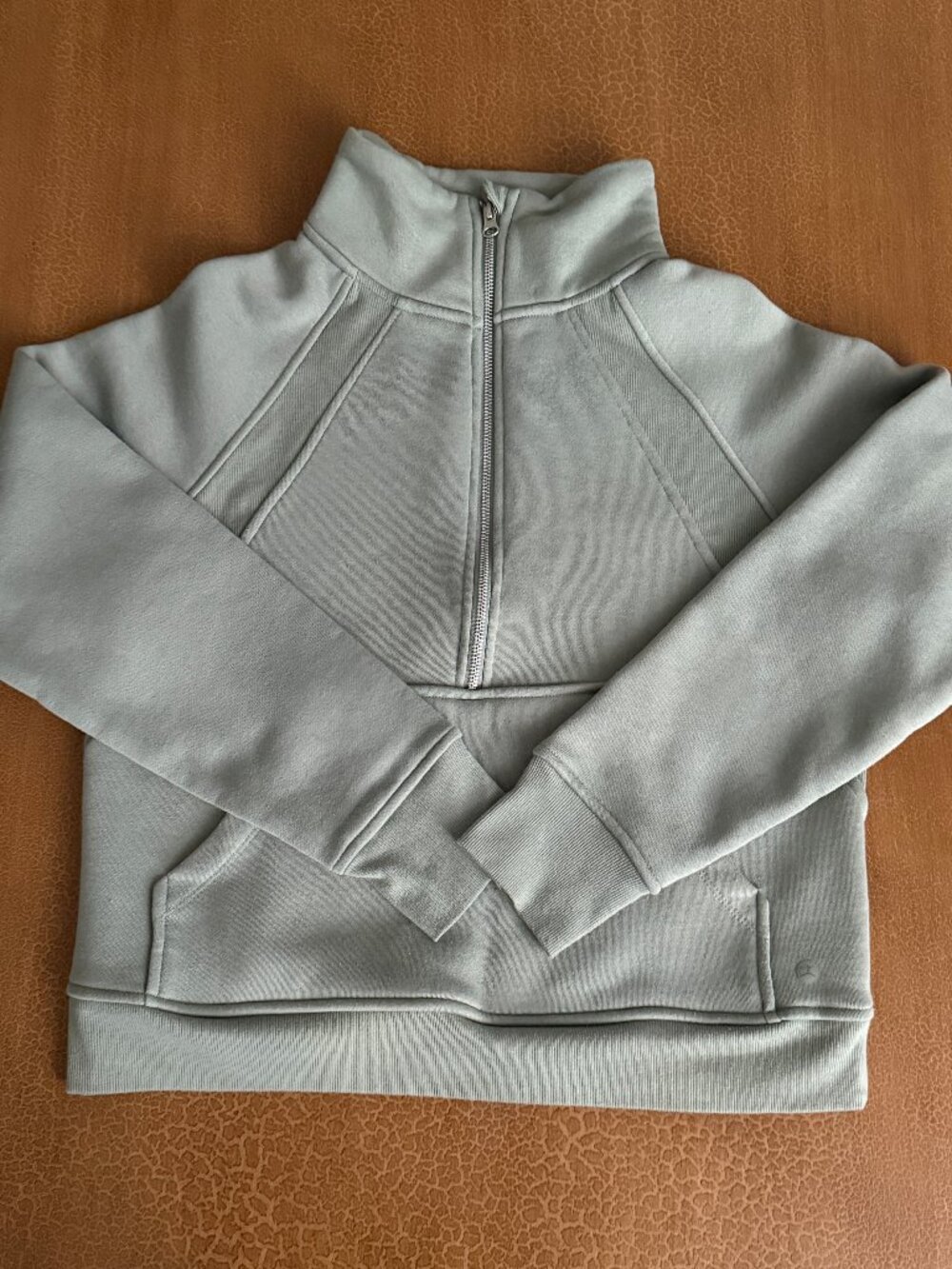 Danskin Half Zip Pullover Sweatshirt Light Green - Size Medium